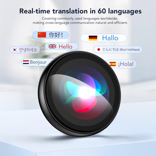 ZNP Digital Badge AI Translator Wearable with Touchscreen & Bluetooth 6.0