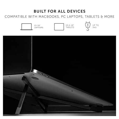 Native Union Fold Laptop Stand ? Ultra-Slim Foldable & Portable Laptop Stand ? Ergonomic & Optimized Viewing Angle ? for 13 to 16 Inch MacBooks & Laptops, 10 to 16 Inch iPads & Tablets (Black)