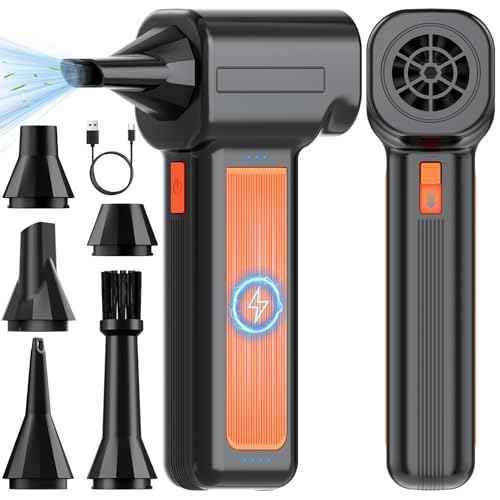 Electric Air Duster for Deep Cleaning: 135,000RPM Stepless Speed 8000mAh Rechargeable Powerful Compressed Air Duster Cordless with Fast Charging for Computer by Rohent - DW186