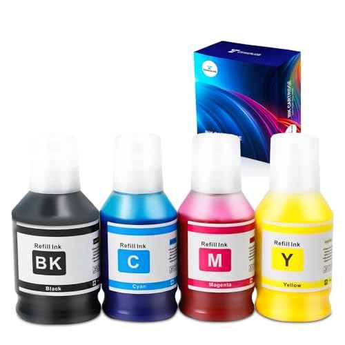 GI-26 Pigment Ink Bottle Replacement for Canon GI 26 GI26BK GI26C GI26M GI26Y Refill GI26 with GX3020 GX4020 GX5020 GX6020 GX7020 Supertank Printers (Black Cyan Magenta Yellow)