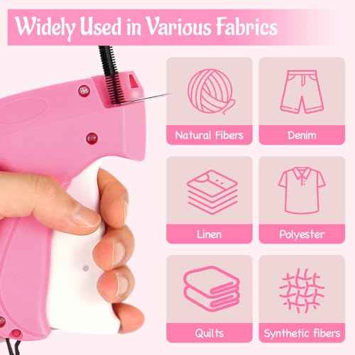 Stitch Gun for Clothes Comes with 6 Fine Needles, 3000 Pcs Micro Fasteners(1500 White & 1500 Black),Stitch Gun Speedy Clothing Fixer, Quick Clothing Fixer