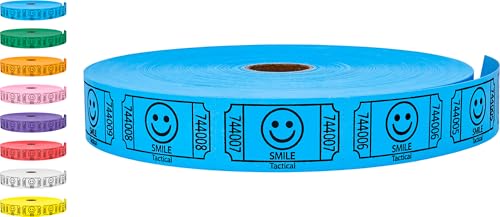 Tacticai Blue 2000 Smile Raffle Tickets - Single Roll for Events & Fundraisers