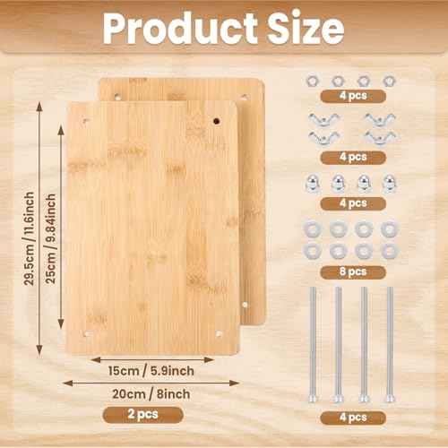 Zulmsuer Book Binding Kits, 7.9¡±x11.6 Bookbinding Kit Materials Supplies with Wooden Book Press Cover Board Bone Folder Awl Binding Strap for DIY