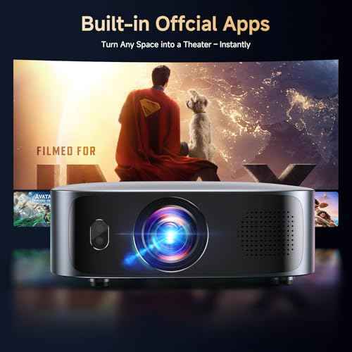 [Short Throw/1200ANSI/Built in Apps] Projector 4K with WiFi and Bluetooth, TOF Auto Focus Keystone Smart Projector for Dolby Audio Home Theater Movie, Kogata Outdoor Projector Portable Ceiling