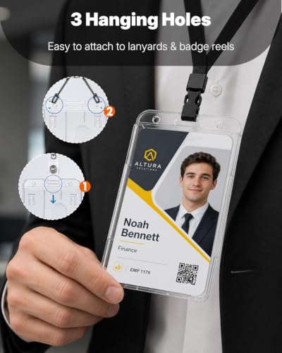 Pawfly Vertical 2-Card Badge Holders Pack of 2 for ID, Office & School