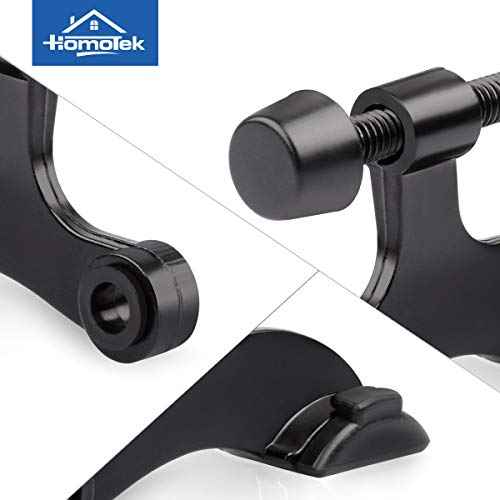 HOMOTEK 6 Pack Hinge Pin Black Door Stopper,Adjustable Deluxe Heavy Duty Door Stopper 2-1/2"x1-3/4¡±,with Black Rubber Bumper Tips
