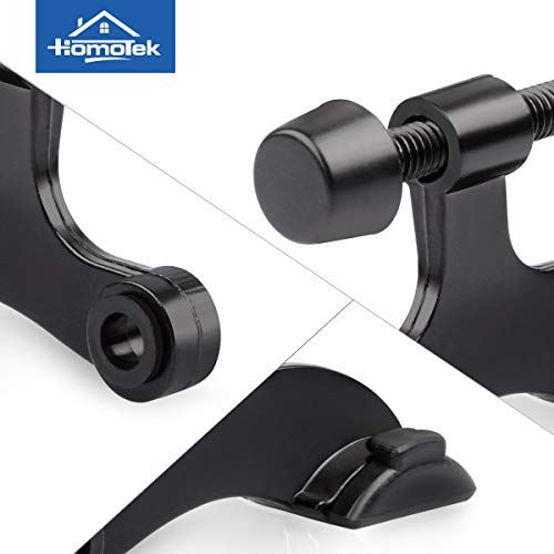 HOMOTEK Black 6 Pack Adjustable Heavy Duty Door Stopper with Rubber Tips