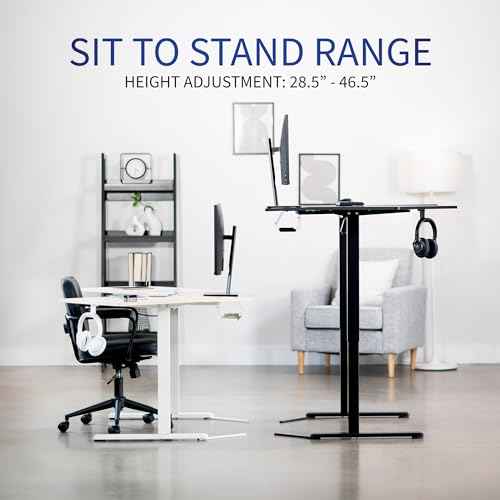 VIVO Electric Corner L-Shaped 47 x 47 in Standing Desk, Memory Height Adjustment, Black Top Black Frame, DESK-E1L94B