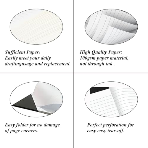 Yaridar (2-Pack) Large Lined Paper Pad - 22" x 17" Ruled Notepad, 100 Sheets/200 Pages Legal Pads, 100 gsm White Paper Notepad Desk Pad for School, Home, Office, Business