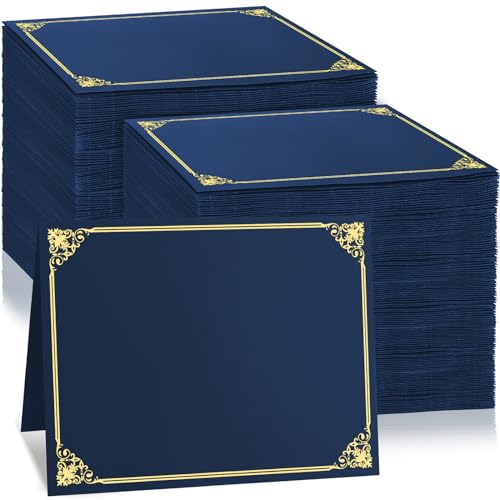 Oleitodh 150 PCS Navy Blue Diploma Covers 8.5x11 Certificate Holders (Blue) Bulk