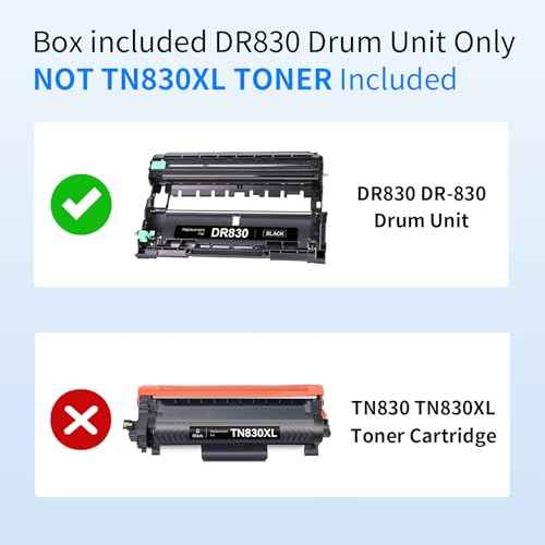 myCartridge Compatible DR830 Drum Unit Replacement for Brother DR830 DR-830 Drum forHL-L2460DW DCP-L2640DW HL-L2405W MFC-L2820DW HL-L2400D HL-L2480DW MFC-L2820DWXL Printer( Black 1 Pack,No Toner)