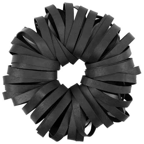 AMUU Rubber Bands Size #84 Tactical Rubber Bands Black Elastics Bands 50 Pack Wide Thick for Office Supplies File (3-1/2" x 1/2'')