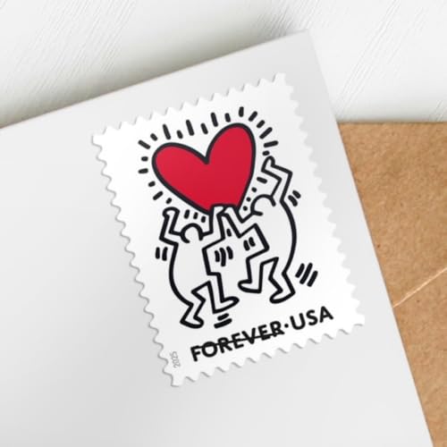 US Postal Service Love 2025 Forever Stamps Sheet of 20 - Keith Haring Design
