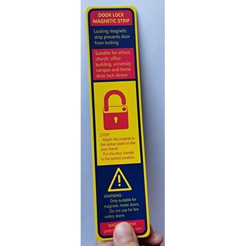 60 Pack Lockdown Magnetic Strips for School Office Public Business District Lockdowns Rapid Lockdown Magnet Strongest Lockdown Magnet 0.8mmThick (Yellow, Printed Version)