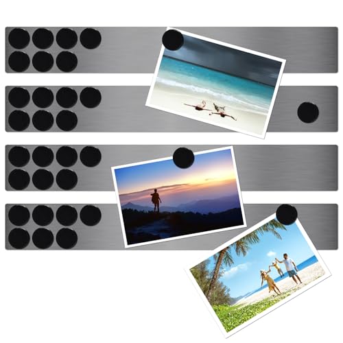 Lockways Silver Magnetic Whiteboard Strip Set - 4 Pieces, 15" x 12" Bulletin Board