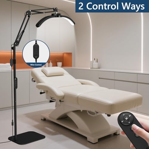 MYSWEETY Half Moon Light Lash Tech 2 in 1, 2025 New Upgrad Lash Light for Eyelash Tech, Nail Art, Tattoo Artists - Adjustable Long Cantilever Arm (Black)