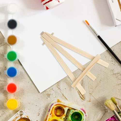 4 Pack Easel Display Stand Mini Wood Display Easels for Painting Artist Tabletop Holder Mini Wooden Easels for Photos Art Crafts Natural Wood Easels for Small Canvases Displaying