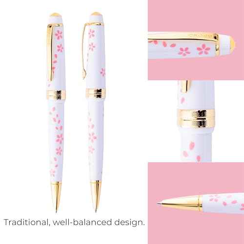 Cross Bailey Light Cherry Blossom Glossy White Resin with Gold PVD Appointments Ballpoint Pen