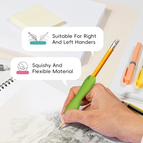 ELETIUO Multicolor Silicone Pencil Holder Grips for Kids & Adults, Ergonomic Dual-Head Design