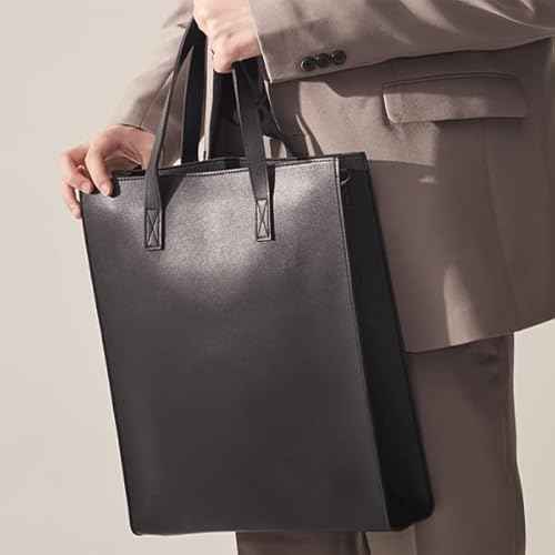 Messenger Bag for Men & Women - Vegan Leather Square Laptop Bag (Fits 16-Inch) - Crossbody/Shoulder Bag with Strap