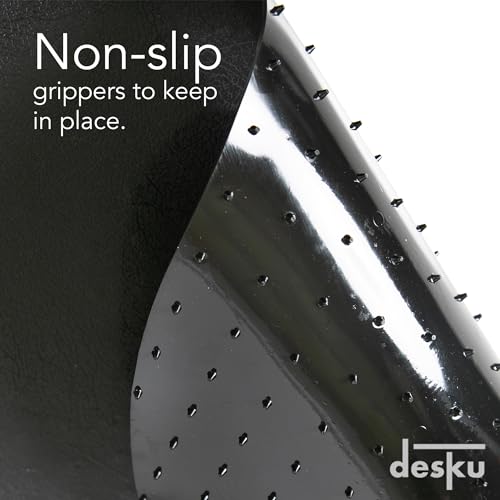 DESKU Super Oval Desk Chair Mat ? Heavy-Duty PVC Mats for Carpet Floor Protection, Black, 46" x 58" Inches, Made in The USA