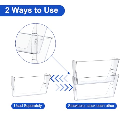 Samstar 6 Pack Clear Wall File Holders - Acrylic Office & Home Organizer