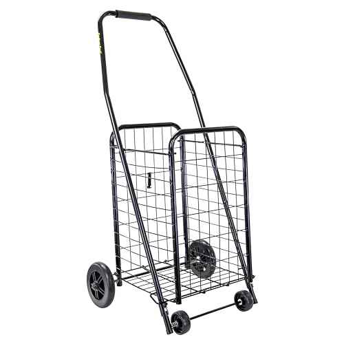 dbest products Cruiser Cart Sport, Foldable Grocery Cart on Wheels,Multi-Use Collapsible Folding Laundry Basket with Wheels