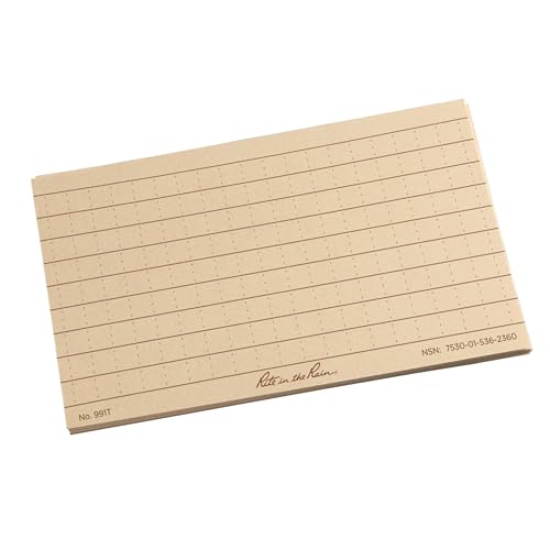 Rite in the Rain Weatherproof Index Card Wallet: Tan CORDURA¢ç Fabric Cover, 25 Tan 3" x 5" Index Cards (No. C991T)