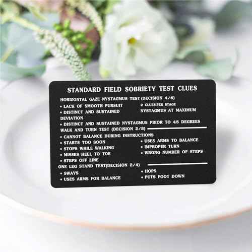 TGCNQ Miranda Warning Card - Miranda Rights Card Metal - Engraved Standard Field Sobriety Test Clues for Law Enforcement Officers