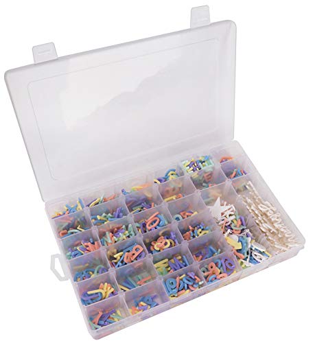 Garsum Choice C Pre-Cut Letter Board Letters Set with Sorting Tray - 849 Pieces in 5 Colors