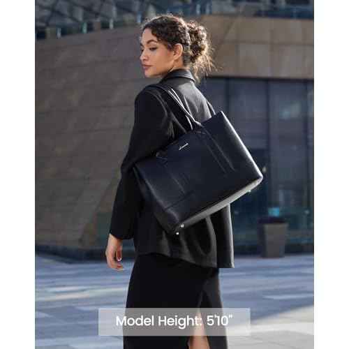 LOVEVOOK Laptop Bag for Women, Computer Work Tote Bag, Business Shoulder Handbag, Office Briefcase for Gift, Travel, Teacher