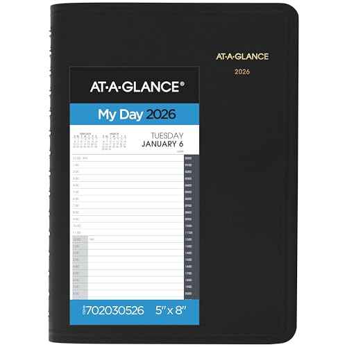 AT-A-GLANCE 2026 Appointment Book Planner, Daily, 5" x 8", Small, 24-Hour, Black (702030526)