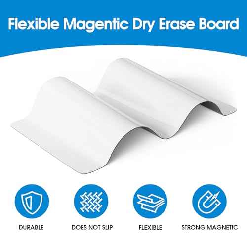 MaxGear 5 Pack Magnetic Whiteboard Sheets for Fridge, 12"x 8" Small Refrigerator Dry Erase Board for Kitchen Organizer and Planner, Smooth and Reusable, Includes 5 Markers, 5 Magnets and 1 Eraser