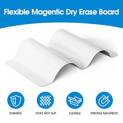 MaxGear Magnetic Whiteboard for Fridge 12x8 Inches - White 5 Pack