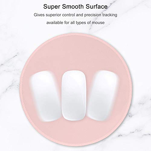 Pink Round Mouse Pad R1-Pink 8.7 inch Anti-Slip Waterproof Office & Gaming