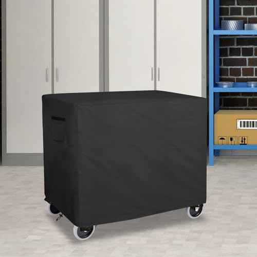 Bitubi Service Cart Cover for 500-Pound Capacity Service Utility Cart,Heavy Duty Waterproof Utility Cart Cover - 35''L x 18.5''W x 31''H(Black)