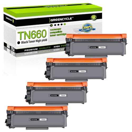 TN660 TN-660 Toner Cartridge Replacement Compatible for Brother TN 660 TN630 TN-630 High Yield to use with HL-L2380DW HL-L2320D HL-L2340DW DCP-L2540DW MFC-L2700DW MFC-L2720DW Printer (4 Black )