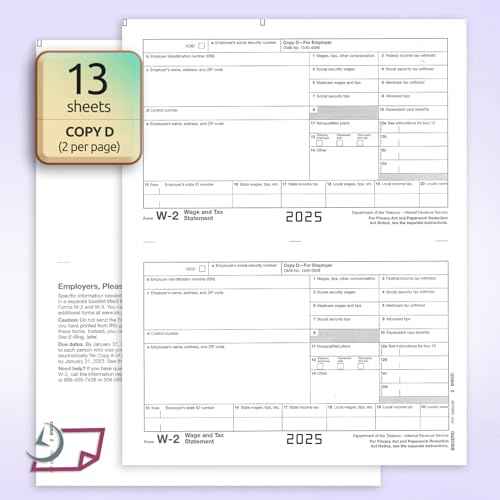NextDayLabels - W2 Forms for 2025, 4 Part Tax Forms, Laser Ink/Jet Forms for QuickBooks and Accounting Software (Set of 25 with Self Seal Envelopes)