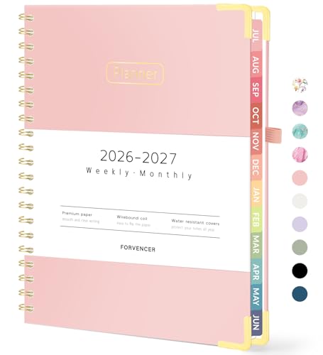 Forvencer Pink Academic Planner 2026-2027 | 8.5x11 Calendar Jul-Jun 2026-2027