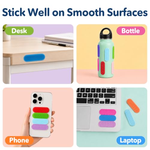 Rainbow & Macaron Sensory Stickers for Kids & Adults, 16 Pack Textured Classroom Calm Strips