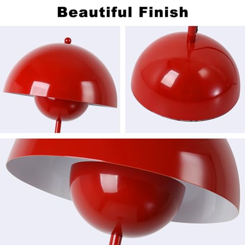 COSYLUX Modern Floor Lamp for Living Room, Industrial Tall Standing Lamp for Bedroom, Metal Shade Reflecting Light Reading Floor Lamp for Office, Nursery Room, Corner(Dark Red)