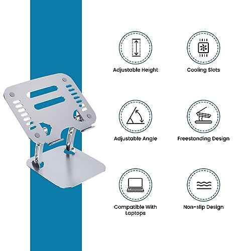 OTM Essentials Aluminum Adjustable Laptop Riser Stand,