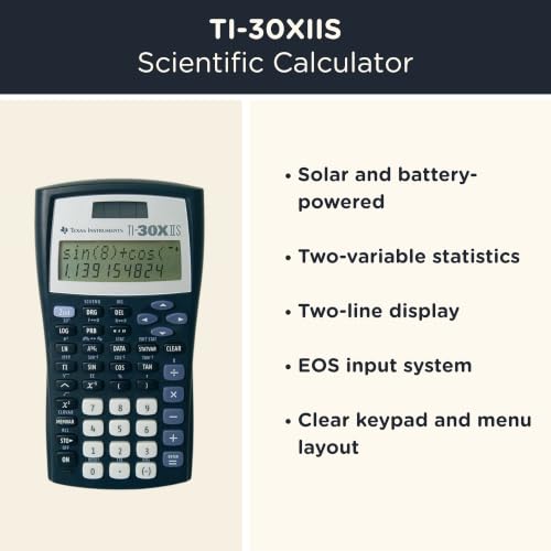 Texas Instruments TI-30 XIIS Scientific Calculator with Protective Case
