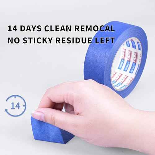 ADHES Blue Painters Tape Blue Tape Painting Tape for Walls,UV Anti,14 Days Clean Remove,1.41nch x 45yard,24Rolls