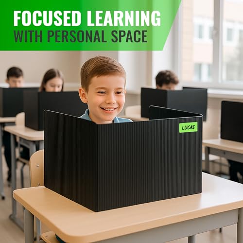 24 Pack Privacy Folders for Students - Desk Dividers for Students Privacy Boards - Privacy Shields for Student Desks - Testing Dividers for Classroom Privacy Folders - Test Dividers for Student Desks