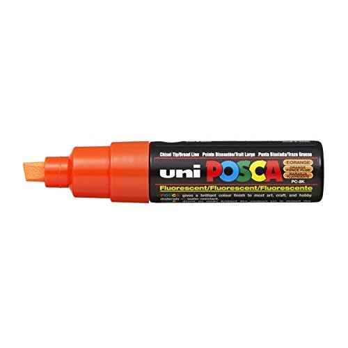 UNI POSCA PC-8K CHISEL TIP MARKER PEN- FLUORESCENT ORANGE (BOX OF 6)