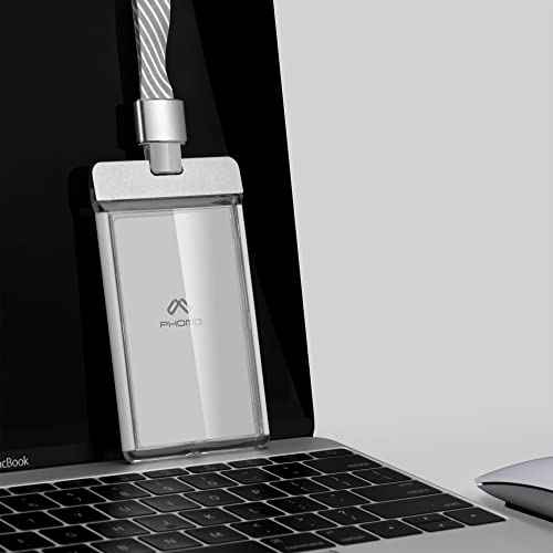 Phomo Aluminum ID Badge Holder/Wallet with Metal Clip and Badge Lanyard, Heavy Duty Vertical Transparent Hard Acrylic ID Card Holder. (Holds 1to 3 Cards) (White, 5-pcs)