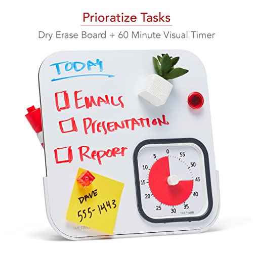 TIME TIMER MOD with Dry Erase Board ? 60-Minute Visual Countdown Timer with Magnetic Whiteboard ? For Notes, Chores, Classroom and Office Reminders, Visual Schedules, for Kids and Adults (Charcoal)