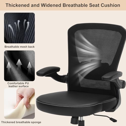 Bondesin Drafting Chair Tall Office Chair with PU Leather Seat, 400 lb Ergonomic Desk Stool with Lumbar Support, 360° Wheels