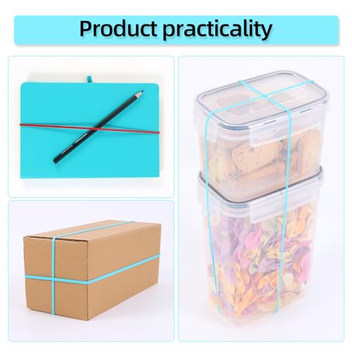 KJAHLAL 120 Pcs Large 7x1/8 Inch Rubber Bands, Assorted Blue Red Green Purple - Heavy Duty Office Home Use